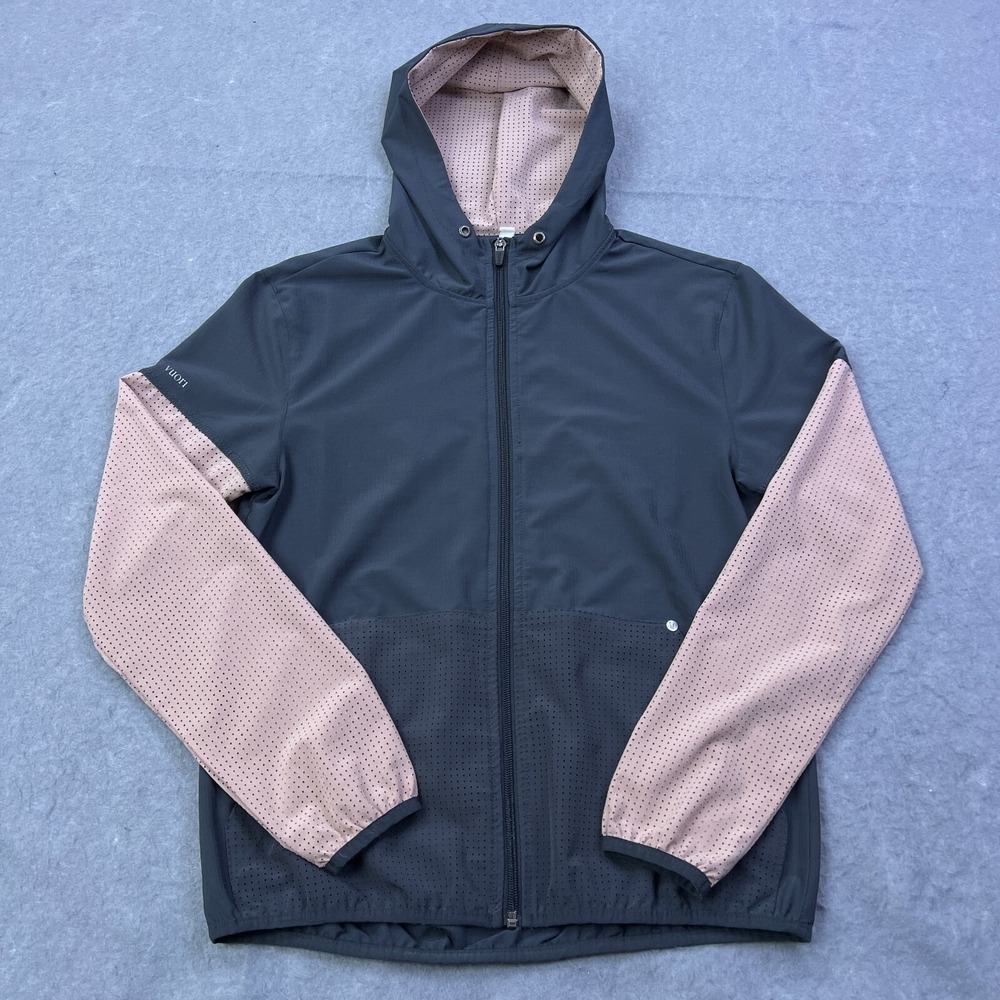 Vuori Women's Outdoor Trainer Shell Hooded Full Zip Jacket Small Colorblock Mesh